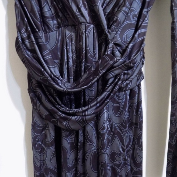 * BANANA REPUBLIC Gray and Brown Print Dress, Small Final Price - Picture 3 of 4